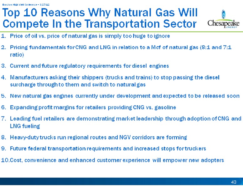 Barclays Capital High Yield Bond and Syndicated Loan Conference – Chesapeake Energy Corp – slide 43