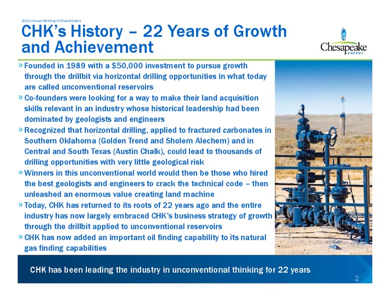 Annual Meeting of Shareholders – Chesapeake Energy Corp – slide 2