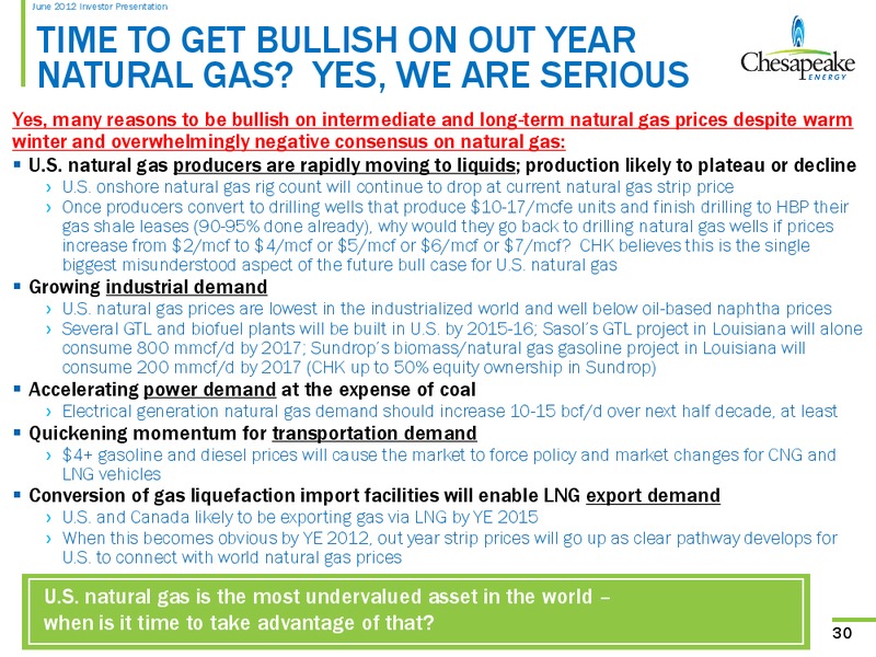 June 2012 Investor Presentation – Chesapeake Energy Corp – slide 30