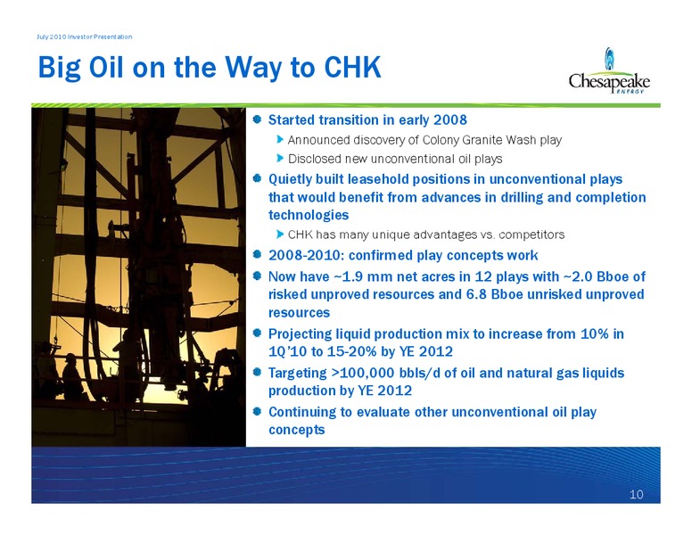 July 2010 Investor Presentation – Chesapeake Energy Corp – slide 10