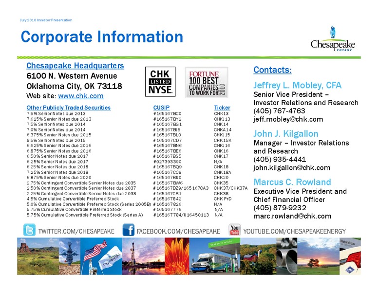 July 2010 Investor Presentation – Chesapeake Energy Corp – slide 28