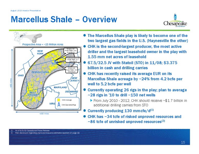 August 2010 Investor Presentation – Chesapeake Energy Corp – slide 15