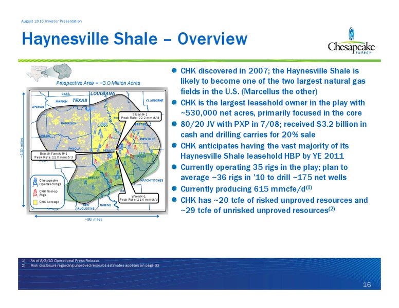 August 2010 Investor Presentation – Chesapeake Energy Corp – slide 16