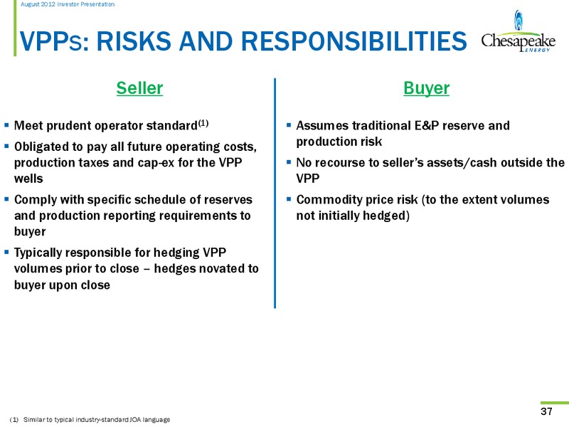 August 2012 Investor Presentation – Chesapeake Energy Corp – slide 36