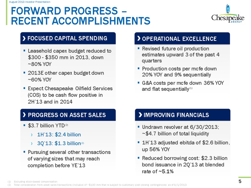 August 2013 Investor Presentation – Chesapeake Energy Corp – slide 4