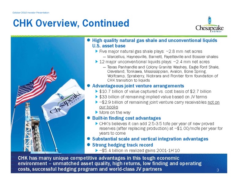 October 2010 Investor Presentation – Chesapeake Energy Corp – slide 3