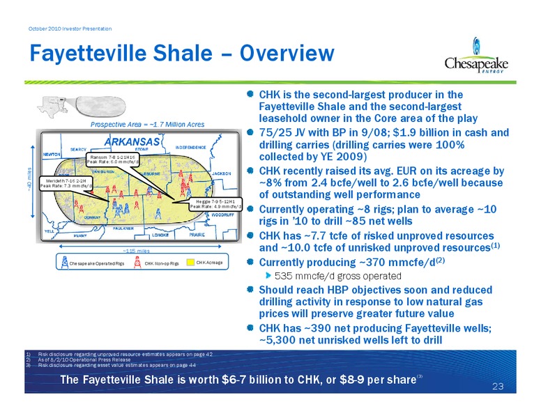 October 2010 Investor Presentation – Chesapeake Energy Corp – slide 23