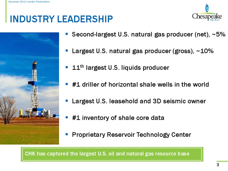 November 2012 Investor Presentation – Chesapeake Energy Corp – slide 2