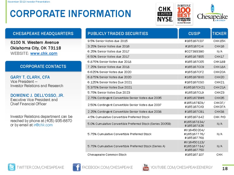 November 2013 Investor Presentation – Chesapeake Energy Corp – slide 17