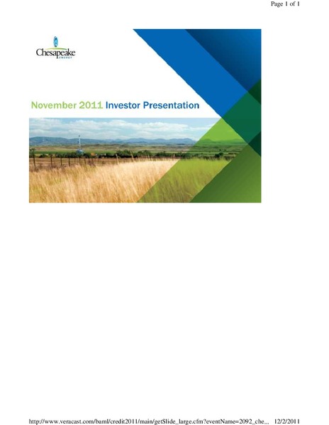 BAML Leveraged Finance Conference – Chesapeake Energy Corp – slide 2