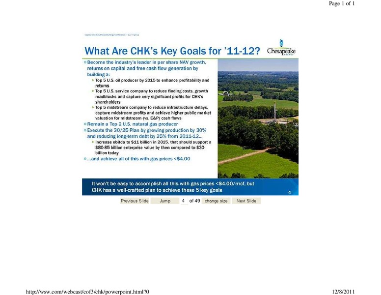 Capital One Southcoast Energy Conference – Chesapeake Energy Corp – slide 4