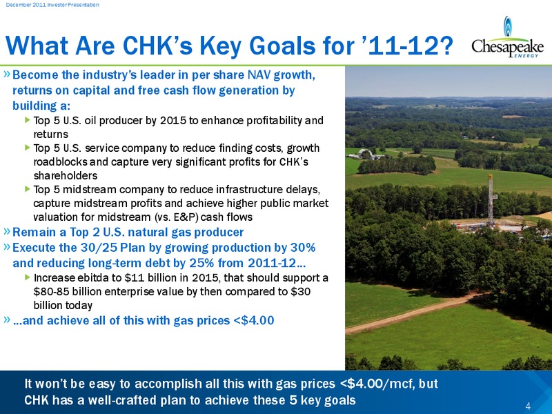 December 2011 Investor Presentation – Chesapeake Energy Corp – slide 4