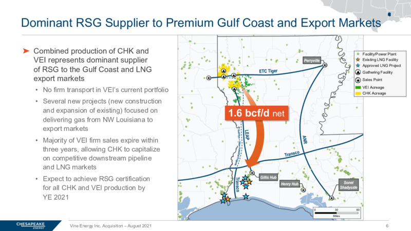 August 2021 Acquisition of Vine Energy Inc – Chesapeake Energy Corp – slide 6