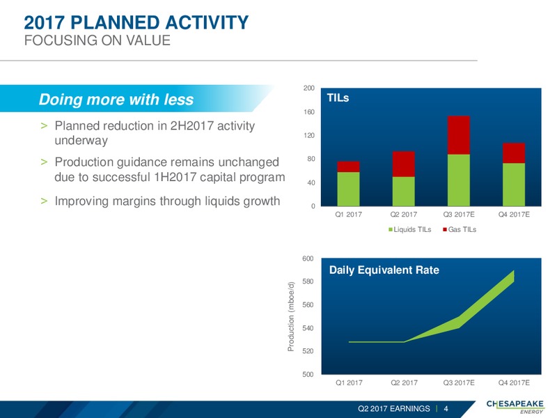 2Q 2017 Earnings Update – Chesapeake Energy Corp – slide 3
