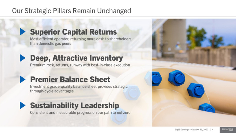Q3 2023 Earnings Presentation – Chesapeake Energy Corp – slide 4