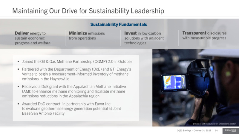 Q3 2023 Earnings Presentation – Chesapeake Energy Corp – slide 14