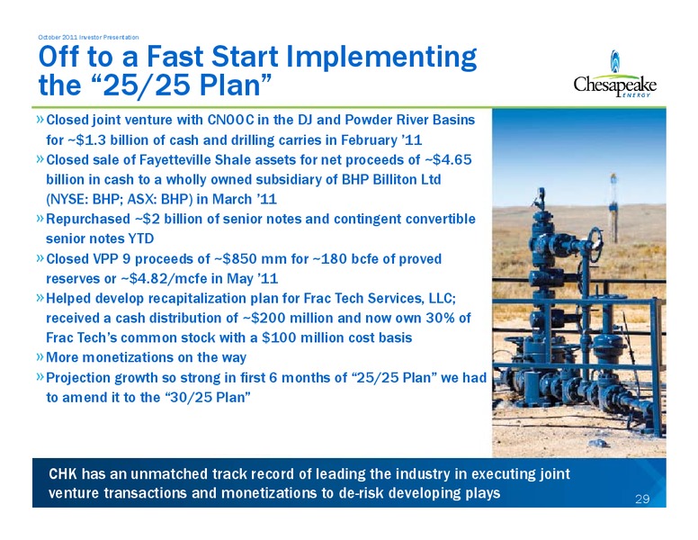 OCTOBER 2011 INVESTOR PRESENTATION – Chesapeake Energy Corp – slide 29