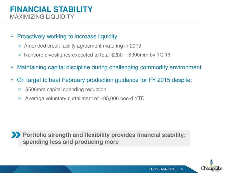 3Q 2015 Earnings Review – Chesapeake Energy Corp – slide 4