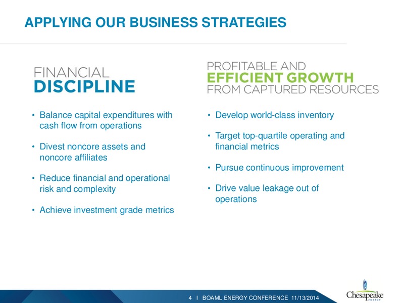 BAML 2014 ENERGY CONFERENCE – Chesapeake Energy Corp – slide 3