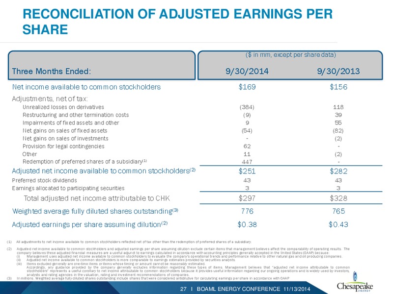 BAML 2014 ENERGY CONFERENCE – Chesapeake Energy Corp – slide 26