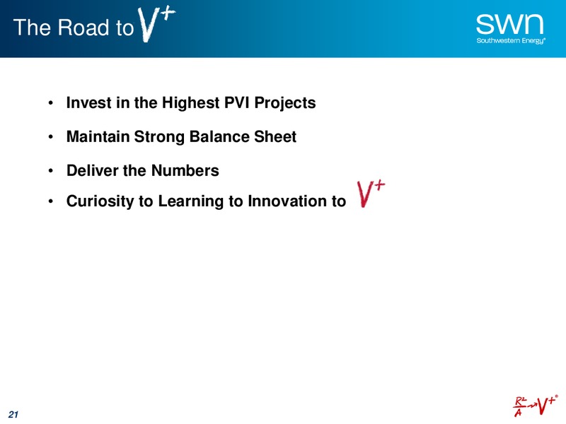 COMPANY UPDATE AND GUIDANCE – Southwestern Energy Co. – slide 21