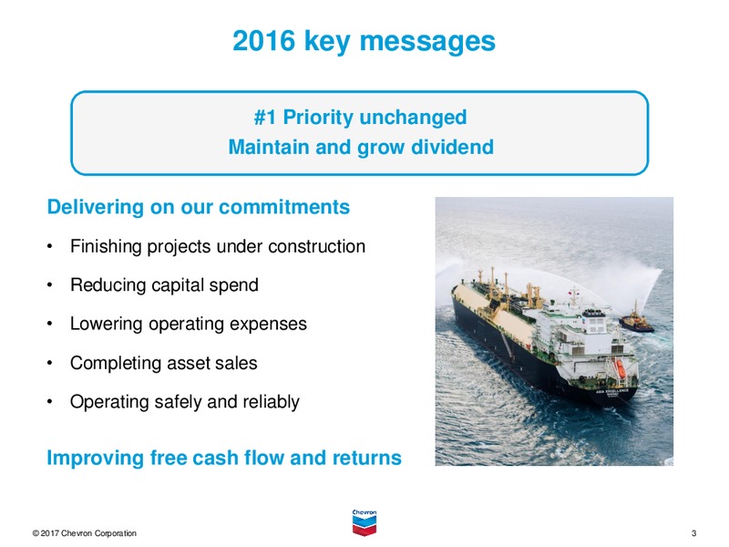 Q4 2016 Earnings Conference Call – Chevron Corp – slide 2