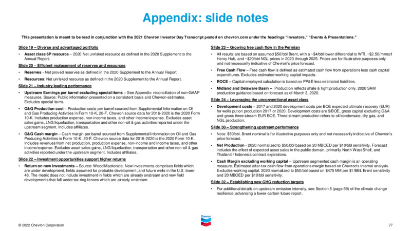 2022 Investor Presentation – Chevron Corp – slide 76