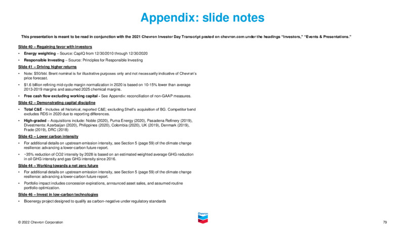 2022 Investor Presentation – Chevron Corp – slide 78