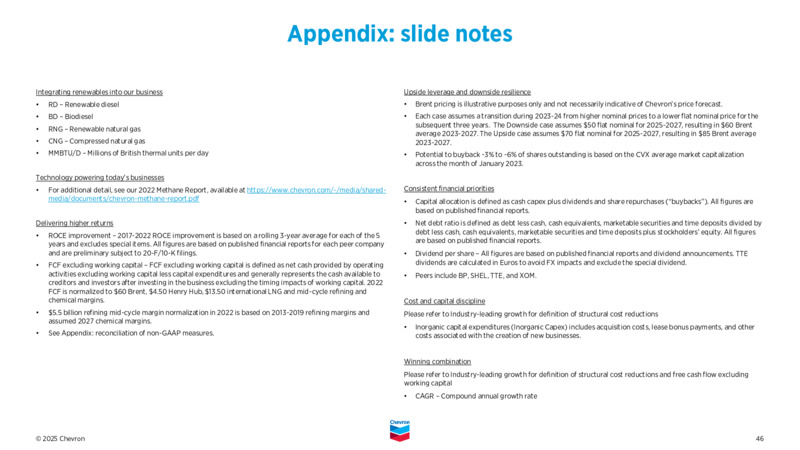 4Q 2024 Earnings Presentation – Chevron Corp – slide 45