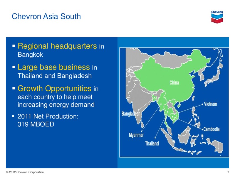 UBS Thailand Natural Gas Field Trip – Chevron Corp – slide 6