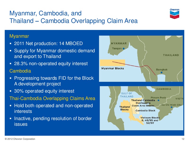 UBS Thailand Natural Gas Field Trip – Chevron Corp – slide 11