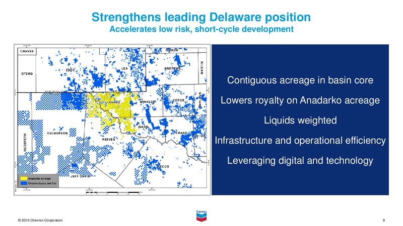 Chevron Announces Agreement to Acquire Anadarko – Chevron Corp – slide 8