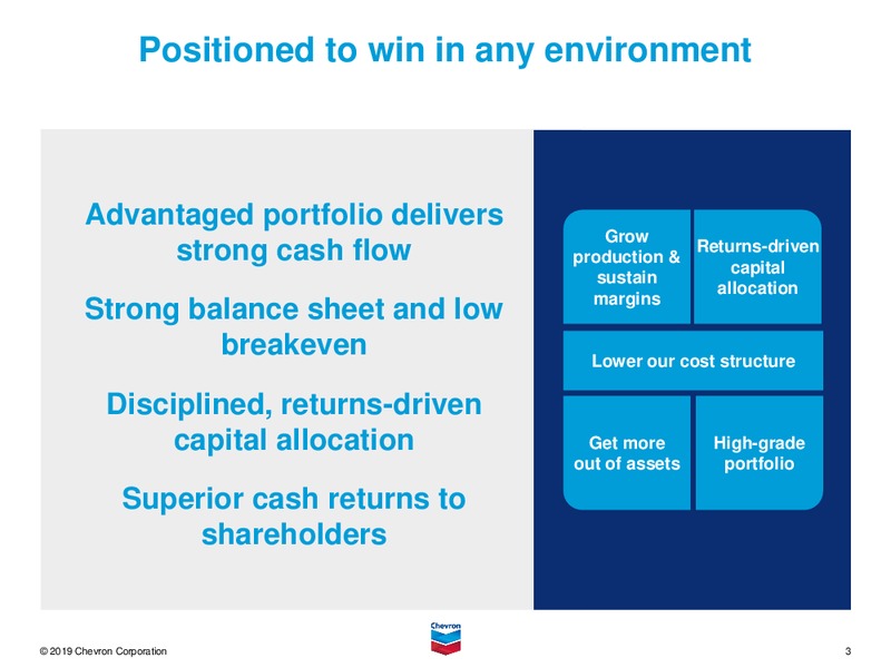 1Q 2019 Earnings Call Presentation – Chevron Corp – slide 2