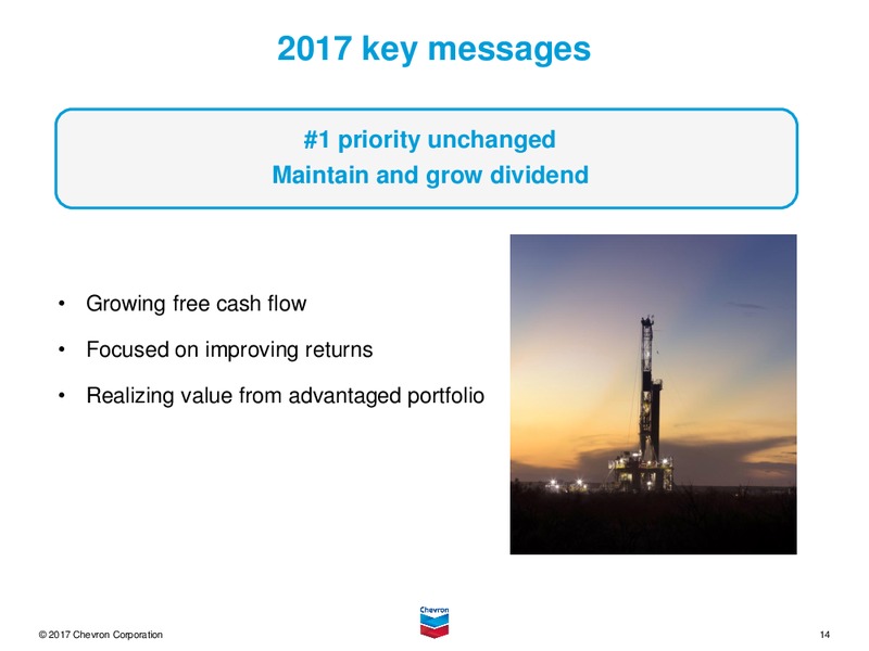 April 2017 First Quarter Conference Call – Chevron Corp – slide 13
