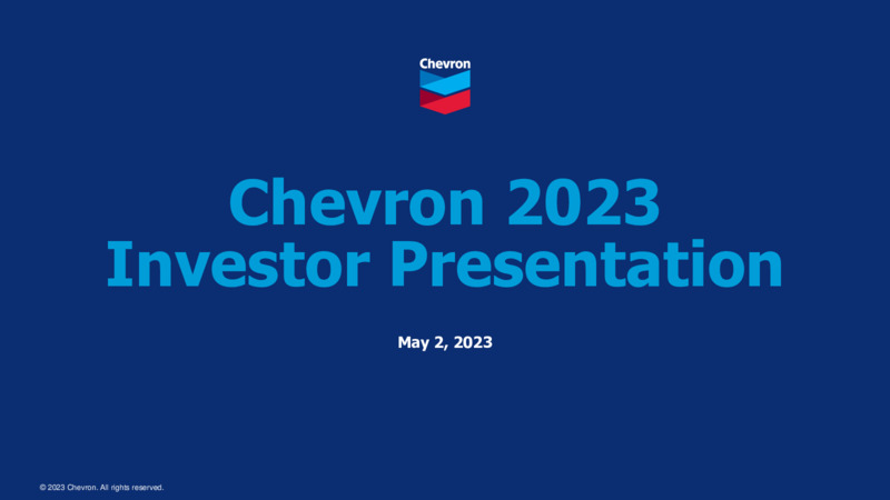 May 2023 Company Presentation – Chevron Corp – slide 1