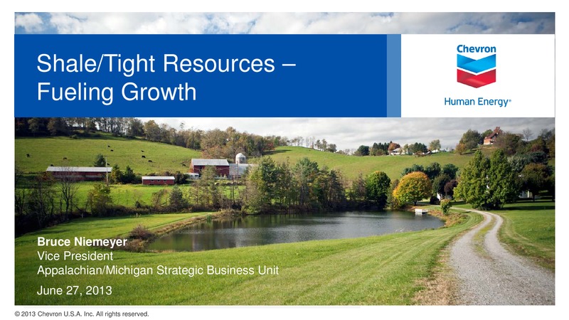 ShaleTight Resources Fueling Growth – Chevron Corp – slide 1