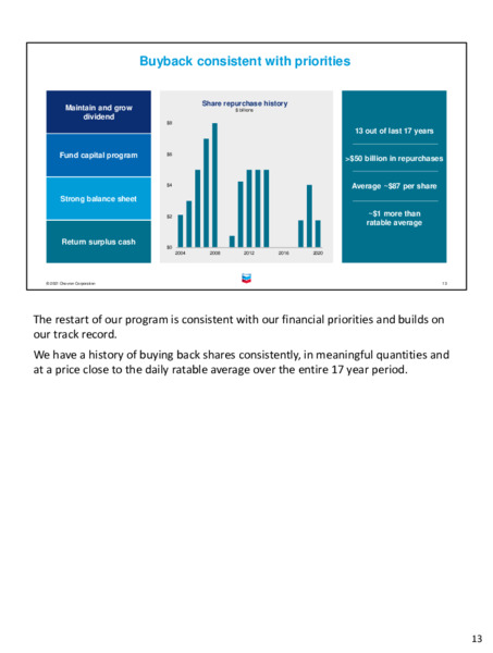 Second quarter 2021 earnings call – Chevron Corp – slide 12