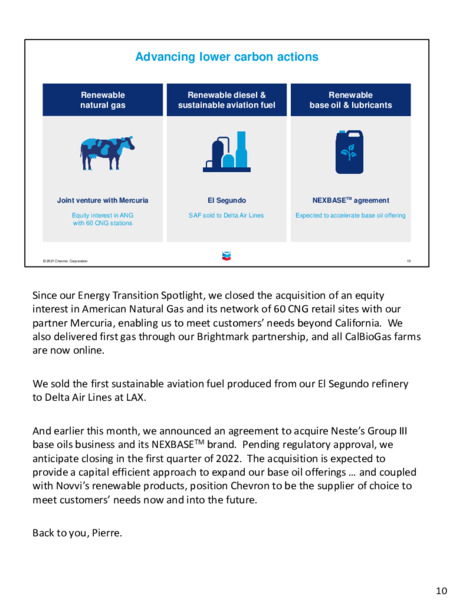 3Q 2021 Investor Presentation – Chevron Corp – slide 9