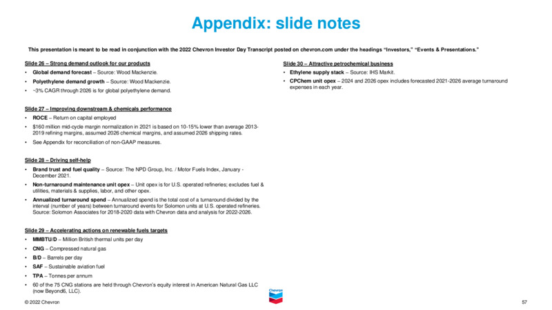 3Q 2022 Earnings Presentation – Chevron Corp – slide 56