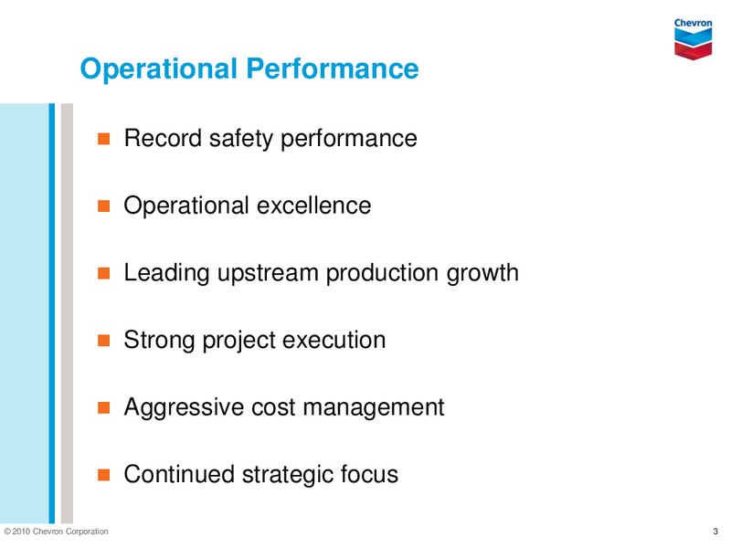 Q4 2009 RESULTS – Chevron Corp – slide 3