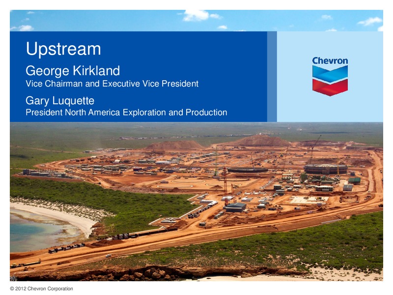 MARCH 2012 CORPORATE PRESENTATION – Chevron Corp – slide 1