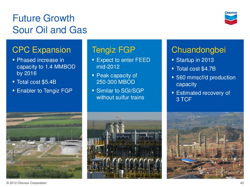 MARCH 2012 CORPORATE PRESENTATION – Chevron Corp – slide 43
