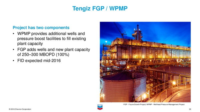 May 2016 Investor Presentation – Chevron Corp – slide 32