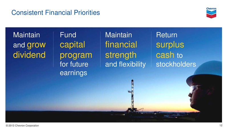 JULY 2013 INVESTOR PRESENTATION – Chevron Corp – slide 11
