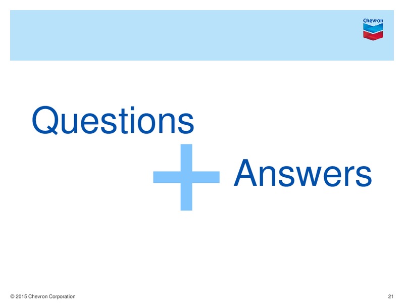 Q2 2015 Conference Call – Chevron Corp – slide 20