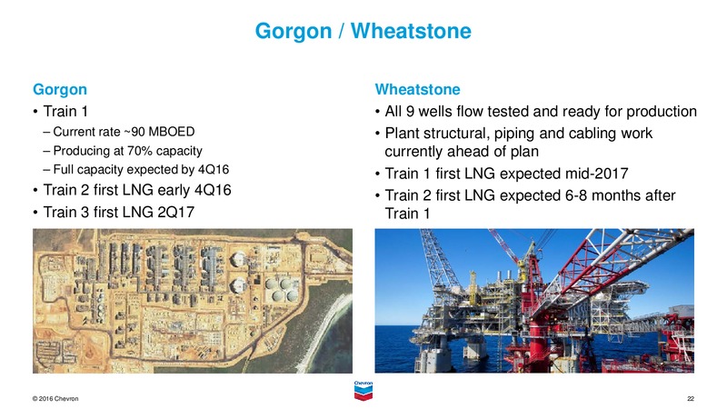 August 2016 Investor Presentation – Chevron Corp – slide 21
