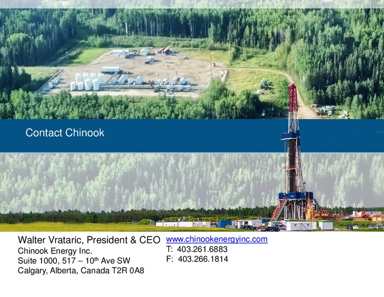 March 2018 Corporate Presentation – Chinook Energy, Inc. – slide 20