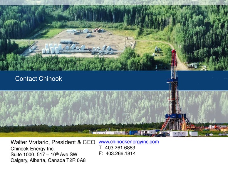 May 2019 Corporate Presentation – Chinook Energy, Inc. – slide 17