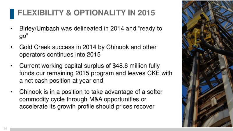 JUNE 2015 CORPORATE PRESENTATION – Chinook Energy, Inc. – slide 12