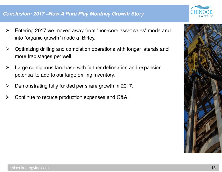 Peters and Co Ltd 2017 Energy Conference – Chinook Energy, Inc. – slide 11